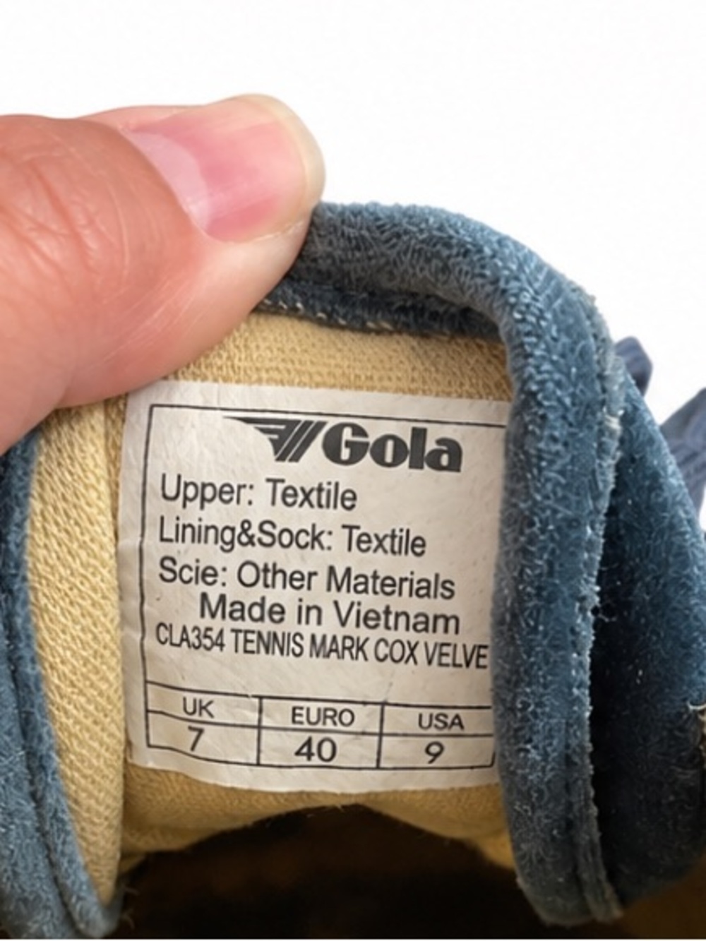 Limited Edition Gola Mark Cox Blue Teal Velvet Sneakers Women’s Size 9 EU40 - Picture 6 of 6